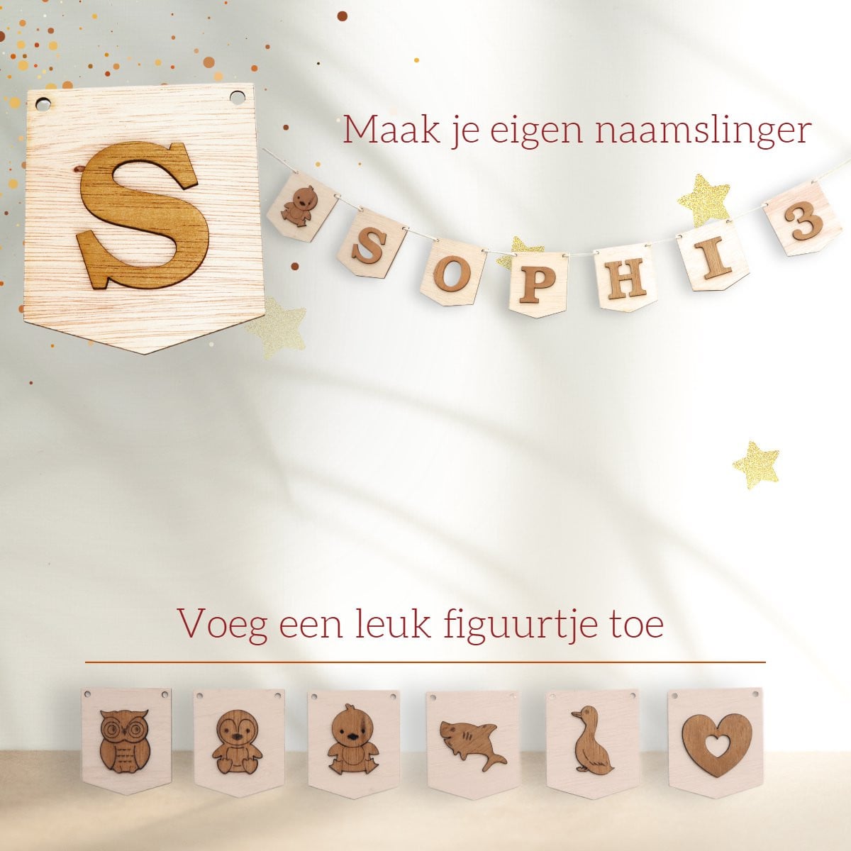 CoolCuts 3D Houten Letter S voor Decoratie van Verjaardagen en Bruiloften