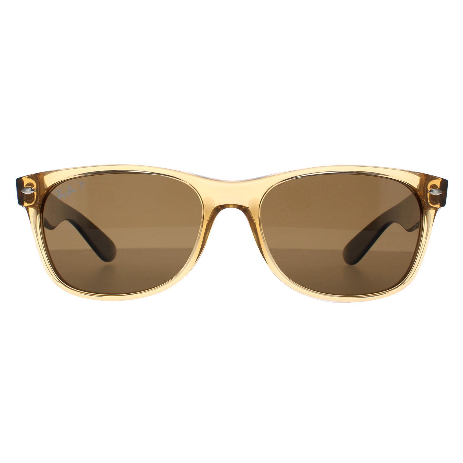 Ray-Ban Rectangle Unisex Honig Kristall braun polarisierte Sonnenbrille neue Wayfarer RB2132