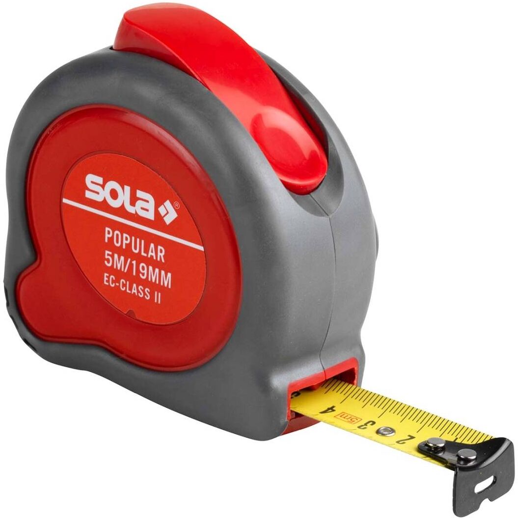 SOLA Rollbandmaß Popular PP 5 M, EG-Klasse 2, Länge 5 m, Bandbreite 19 mm