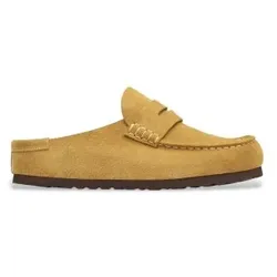 Birkenstock für Herren. 1033144 Leder-Loafer Naples Wrapped (Normale Passform) senfgelb (42), Wohnung, Wildleder, Keine, Lässig
