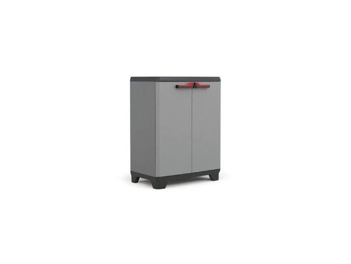 Armoire Basse STILO - Armoire de Rangement Verrouillable - Étagère et Pieds Ajustables Poignée Soft Touc PETIT MEUBLE DE RANGEMENT