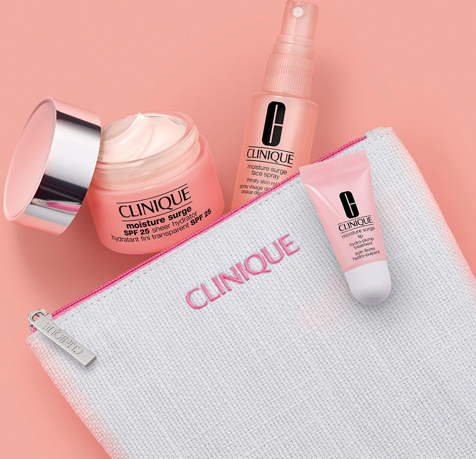 Clinique Moisture Surge Crème Hydratante Légère SPF25, coffret de 4 pièces
