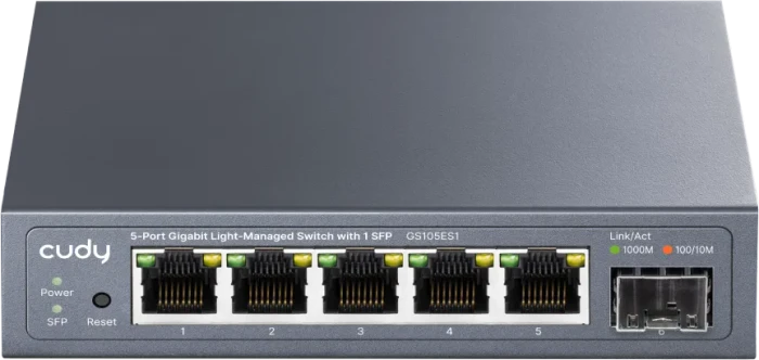 CUDY 5-Port Gigabit Easy-Managed Switch with 1 SFP