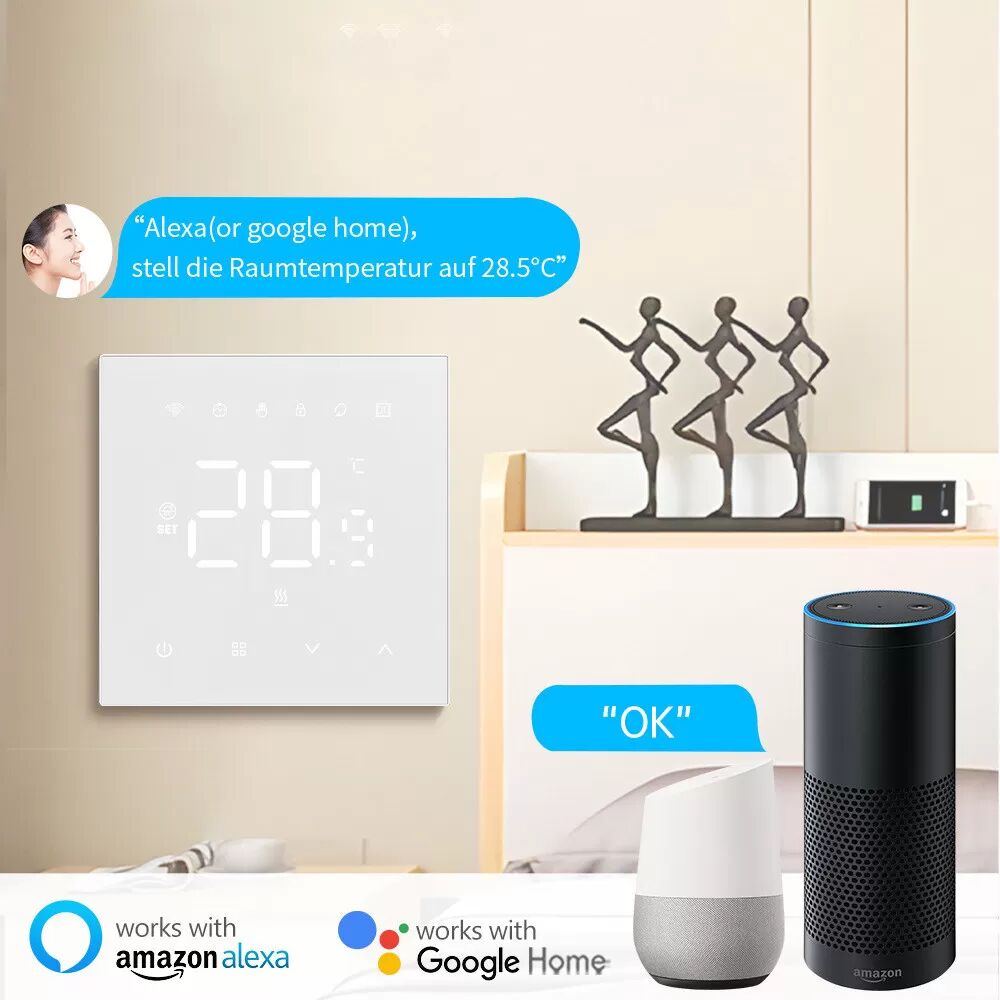 INF Thermostat WiFi Intelligent pour Chauffage de l'Eau - Blanc