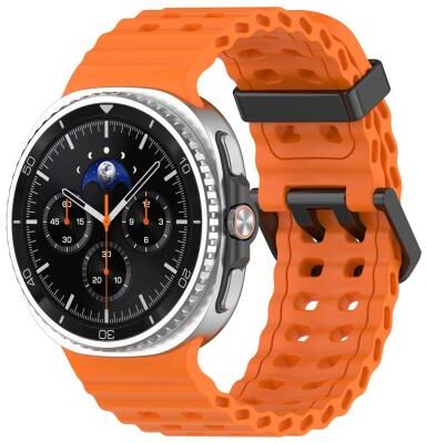 Everyday Crate XDfind Samsung Galaxy Watch 8 Band Soft Silicone Watch Band For Galaxy Watch 8 Classic With Dual Row Vent Holes orange