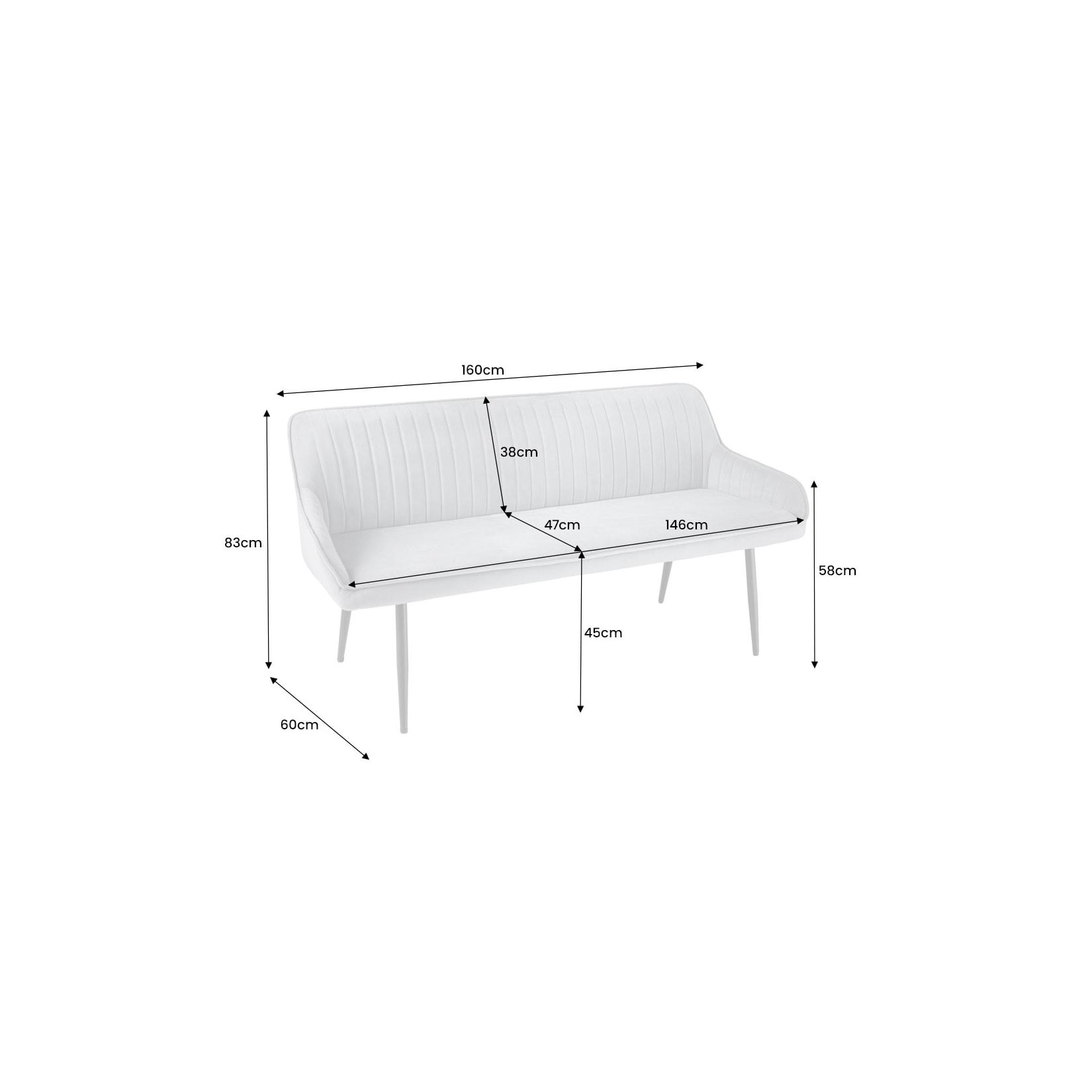 riess-ambiente Sitzbank TURIN - 160cm braun schwarz Metallbeine mit Armlehne