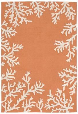 Trans Ocean Import Co Inc "Coral Border Rectangle Rug, 3'6"" x 5'6"", Light Rust"