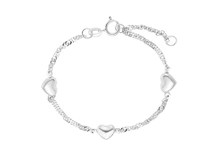 Amor Armband 925 Sterling Silber Mädchen Kinder Armschmuck, 12+2 cm, Silber, Herz, Kommt in Schmuck Geschenk Box, 9211364