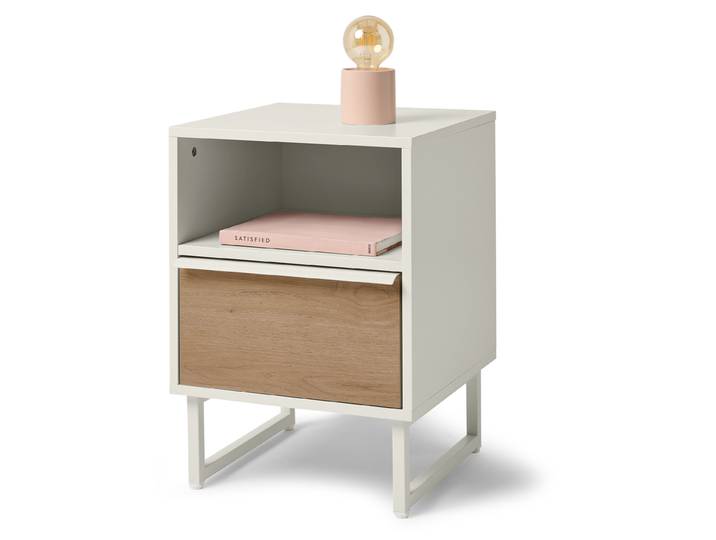 Tchibo - Nachttisch »Leeg« mit 1 Schublade - 40x40x56cm - hellgrau -