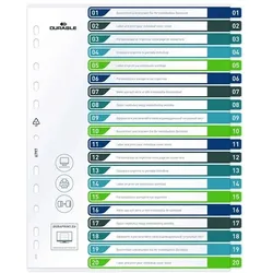 Durable Ordnerregister 20-teilig A4 Kunststoff weiß
