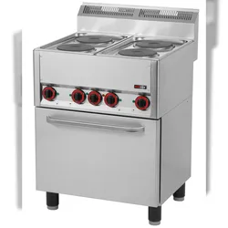 RedFox Gastro Elektroherd 4 Platten mit Backofen 11.13kW E-Herd Backofen Herd Umluft