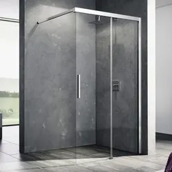 Kermi Walk-In Nica J2R 1400x2000, silber hochglanz, ESG klar mit KermiClean, NIJ2R14020VPK NIJ2R14020VPK