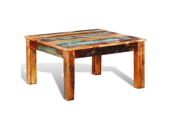 RJPLMFV Couchtisch, quadratisch, recyceltes Holz, Antik-Optik Handarbeit, einzigartiges Massivholz, exotischer Vintage-Stil