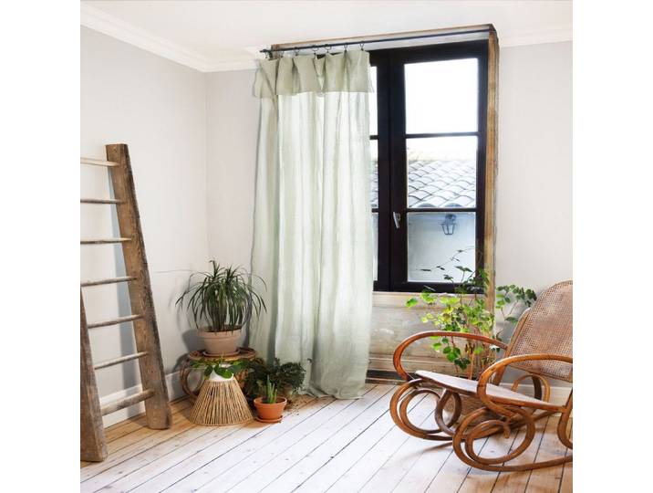 Rideau ajustable gaze de coton vert 140x300 cm