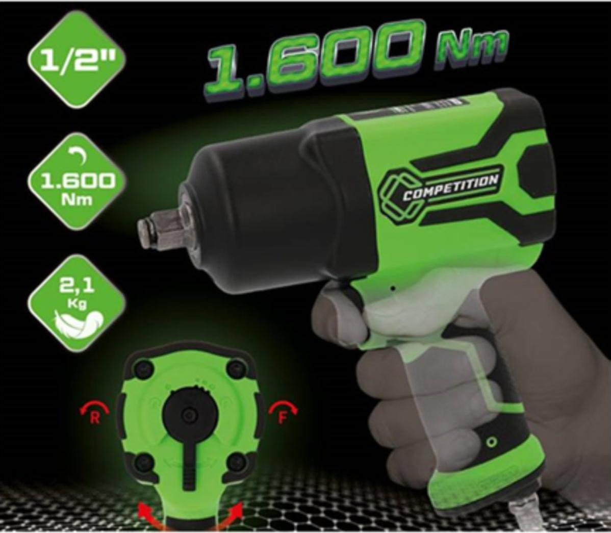 KS Tools Pneumatische schokmoersleutel Competition 1/2" 1.600 Nm 512.0020