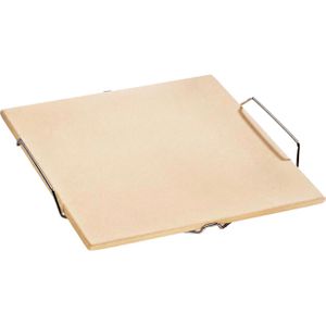 Küchenprofi Pizzastein BBQ, Set, bis 280 °C, aus Cordierit, für Backofen & Grill, mit Gestell, 35,5 x 35,5 cm