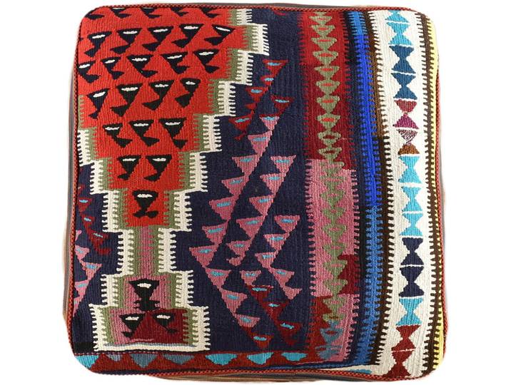 KUHFELL online & NOMAD Pouf ORIENT KELIM POUF SITZKISSEN BODENKISSEN FUßHOCKER 80 x 80 x 30 cm