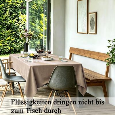 Tischdecke OTTO HOME "Ozzie 1 Stück, Leinenoptik, in eckig und rund", beige (taupe), B:250cm L:135cm, Polyester, Tischdecken, Tischdecke, Formstabil & pflegeleicht, eckig oder rund, Dekoration