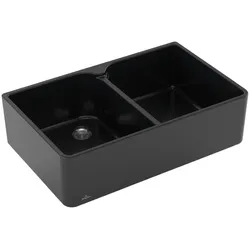 Villeroy & Boch Spülstein Doppelbecken Spülstein Doppelbecken 80 X 638001 795x500 mm Pure Black 638001R7