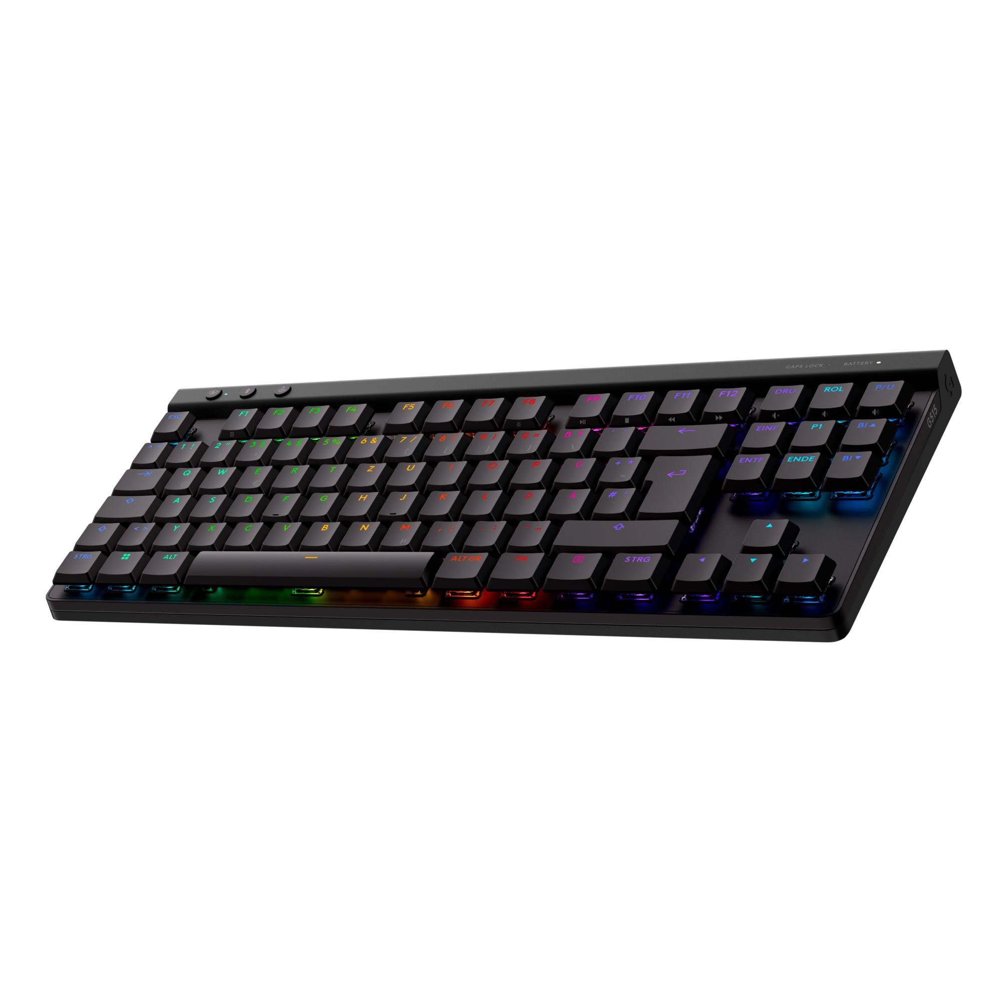 Logitech Gaming Logitech G515 Lightspeed TKL Schwarz - Taktile-Switches, 2.4Ghz, Bluetooth, Unterstützt LogitechG Hub 920-012542