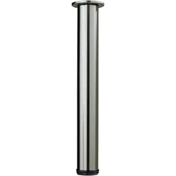 Hettich, Tischbeine + Tischgestell, Tischbeine / Tischfuss / Möbelfuss mit XXL-Höhenverstellung (rund, Stahl, Edelstahl-Optik, D 7