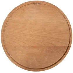 Boska Pizzabrett Amigo L / Pizzateller / Holzbrett / Buchenholz / Mit Saftrinne / Auch als Servierbrett / Rund ⌀34cm