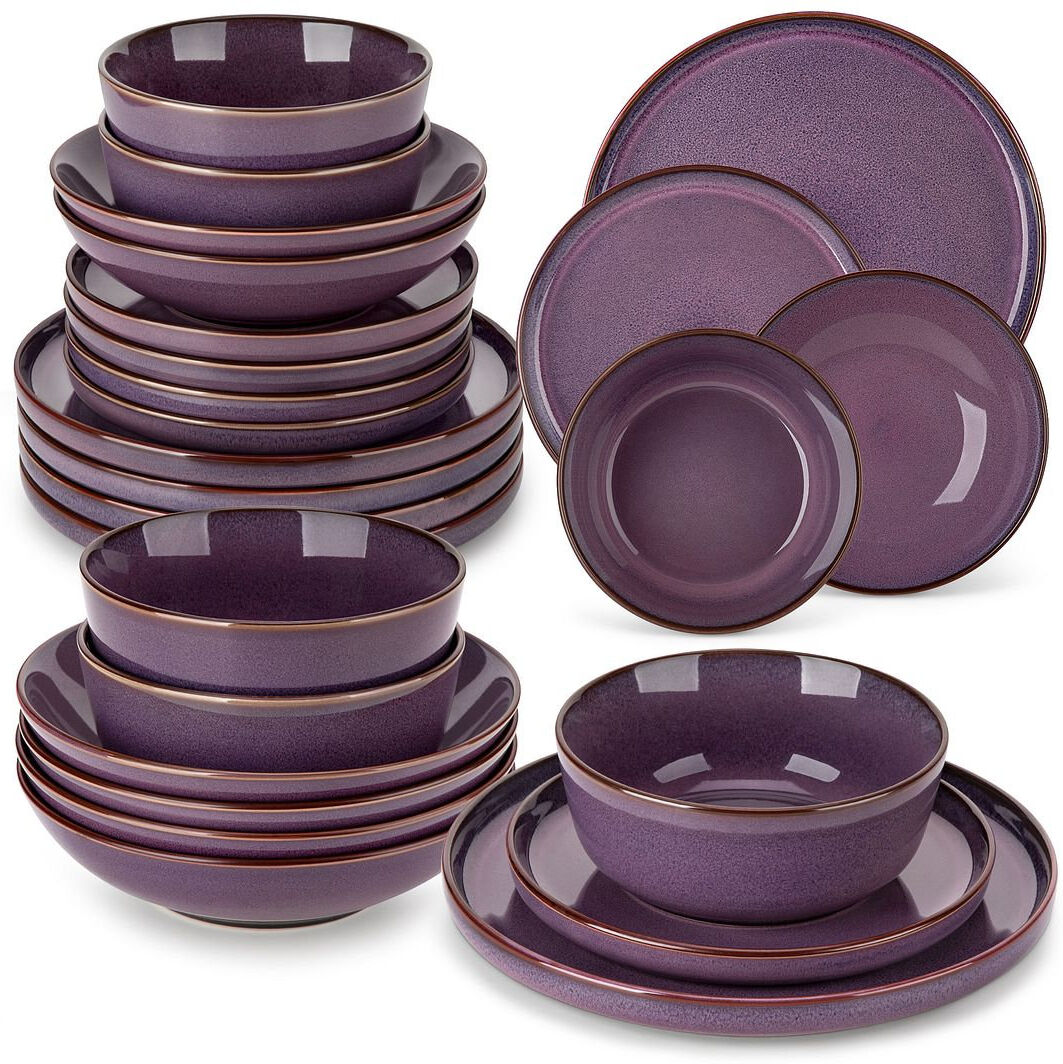 Blue Elephant Ceramic Stoneware Dinnerware Set No Piece - Service for 6 Blue