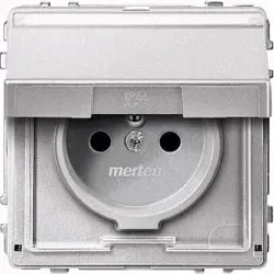 Merten Steckdose alu Schuko stift Klappdeckel. MEG2612-7260