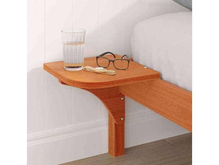 KTHLBRH Bettgestell braun gewachst 200 x 200 cm Kiefer massiv Fester Lattenrost, modernes Design, Rückseite fertig, leicht zu reinigen, solide Unterstützung