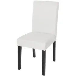 Décoshop26 - Esszimmer-/Küchenstuhl aus mattweißem Kunststoff mit dunklen Holzbeinen modernes Design 04_0002343