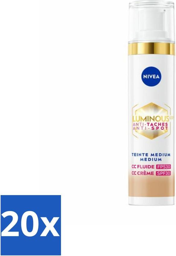 NIVEA - Cellular LUMINOUS 630 CC Cream Medium - Getönte Tagescreme - Gegen Pigmentflecken - LSF 30 - 40 ml - Vorteilspack - 20 Stücke