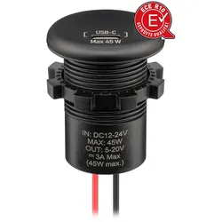RAM MOUNTS 25W USB-C Einbaucharger mit offenen Kabelenden