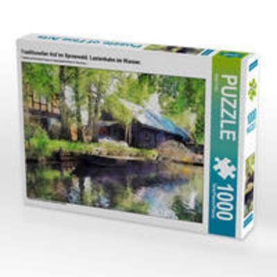 CALVENDO Puzzle Traditioneller Hof im Spreewald. Lastenkahn im Wasser. | 1000 Teile Lege-Größe 64x48cm Foto-Puzzle für glückliche Stunden