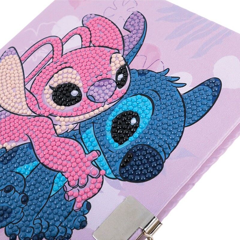 CRYSTAL ART Kit journal intime à diamanter Stitch et Angel