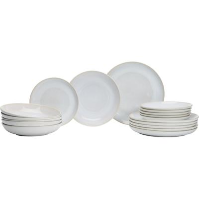 Tafelservice RITZENHOFF & BREKER "Laredo", beige (creme), 18 Stk., Steinzeug, Geschirr-Sets, Tafelservice, Teller Set, Reaktivglasur, jedes Stück ein Unikat