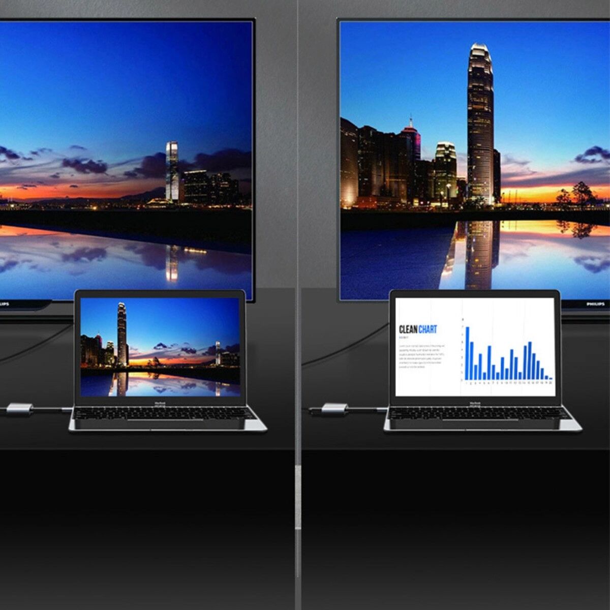 INF Typ-C-Hub 2-in-1: Dual-HDMI-Ausgang für reibungslose Verbindung