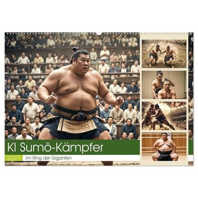 KI Sumo-Kämpfer Im Ring der Giganten (Wandkalender 2027 DIN A2 quer), CALVENDO Monatskalender