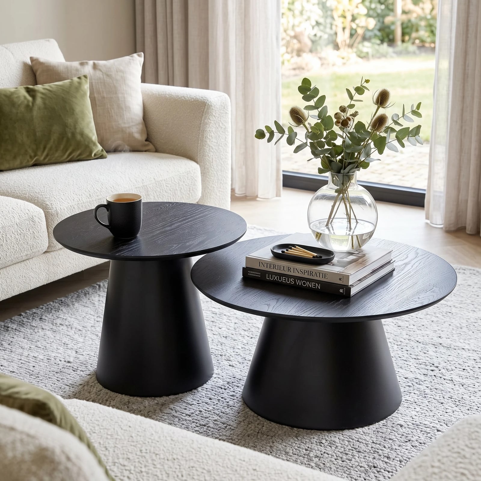 Richmond Interiors Jazz Salontafel Set van 2 - Zwart