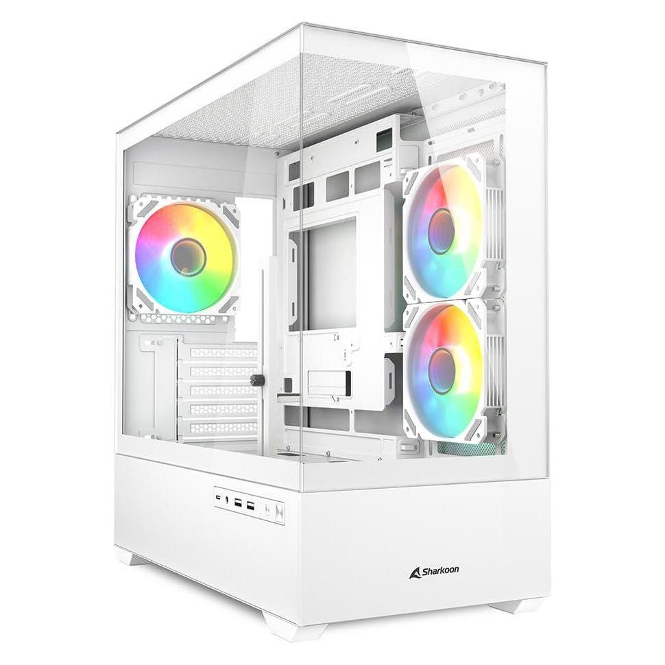 Sharkoon MK6 RGB White mATX (weiss) (mATX, Mini-ITX) (4044951041800)