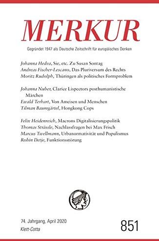 Christian Demand - MERKUR Gegründet 1947 als Deutsche Zeitschrift für europäisches Denken - 2020-04: Nr. 851, Heft 04 / April 2020 - Preis vom 30.09.2026 09:01:18 h
