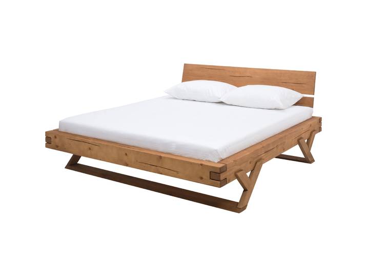 Bett Irene natur Holz Massivholz 140 x 200 cm