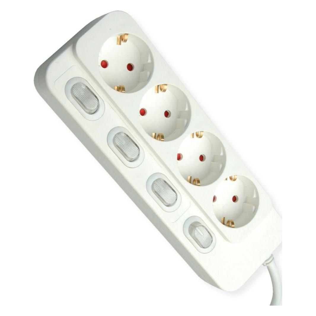 Value 4-fach Steckdosenleiste mit Einzelschaltern (4x, CEE 7/3, CEE 7/7, 6 m) (19.99.0942)