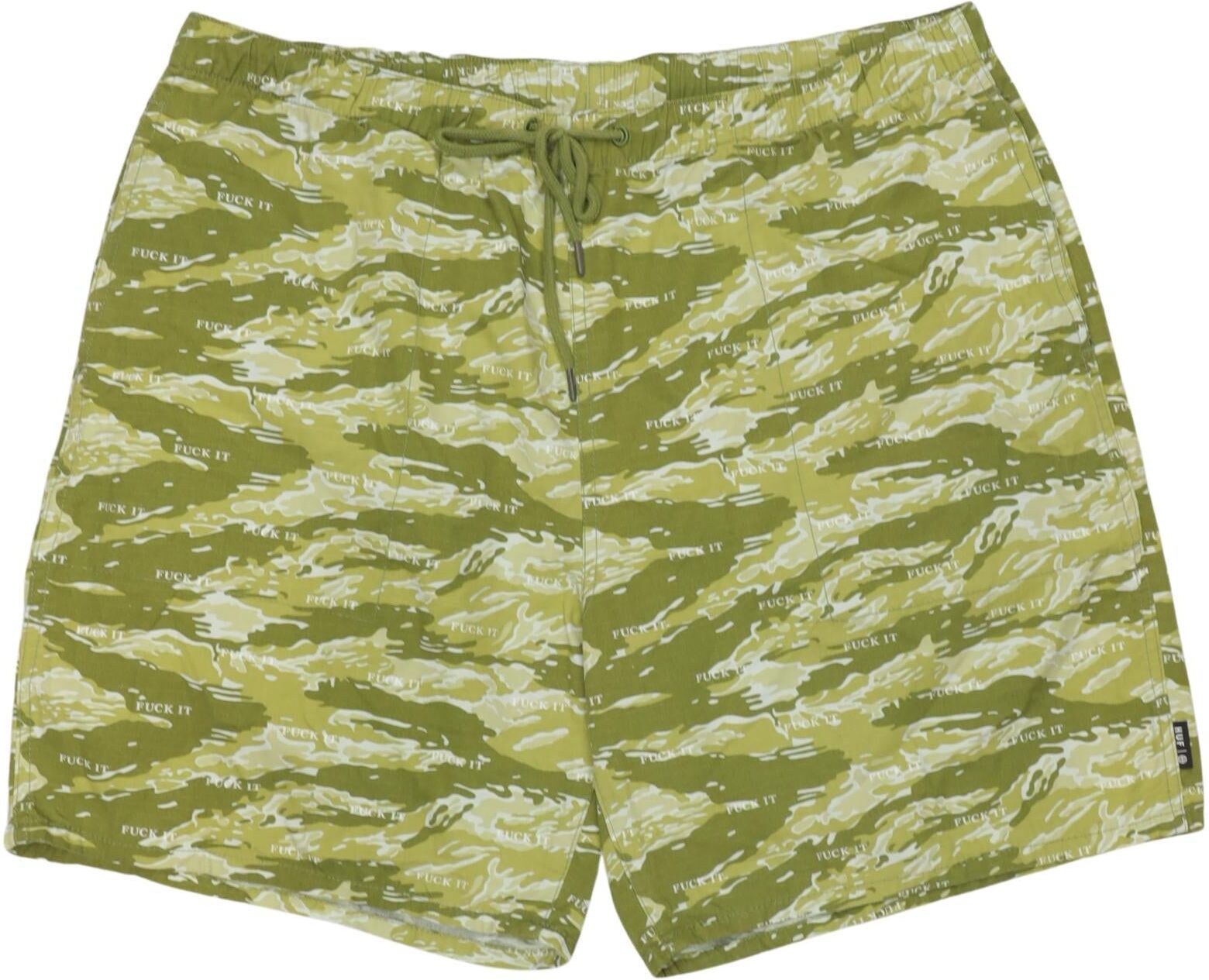 huf Herren Shorts, Grün, Gr. L, Baumwolle - Second Hand