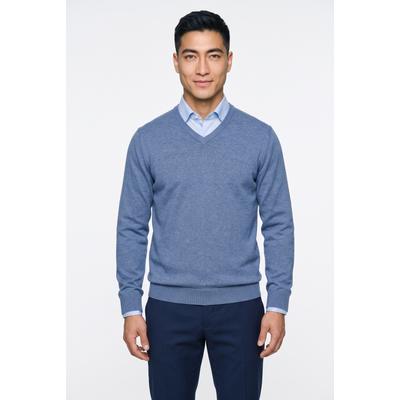 Strickpullover MARVELIS, Herren, Gr. XXL, blau (ozon), Jersey, Obermaterial: 100% Baumwolle, regular fit, V-Ausschnitt, Rippbündchen, Pullover Strickpullover, V-Ausschnitt, regular fit, Baumwolle