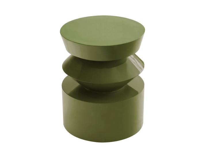 Couchtisch rund, in Lackoptik, Ø40 cm, Retro-Stil