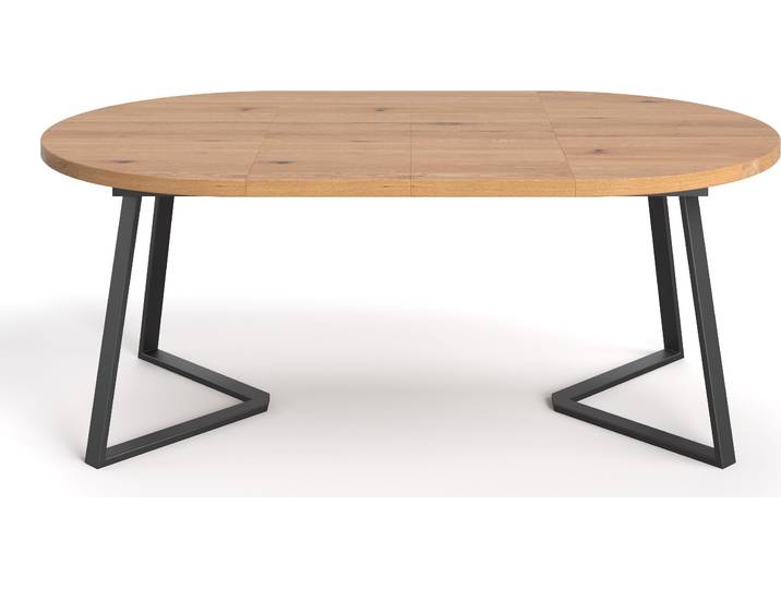 Runder Ausziehbarer Axis-Tisch aus Massivholz, 100 cm + Tischverlängerungen 2x45 cm