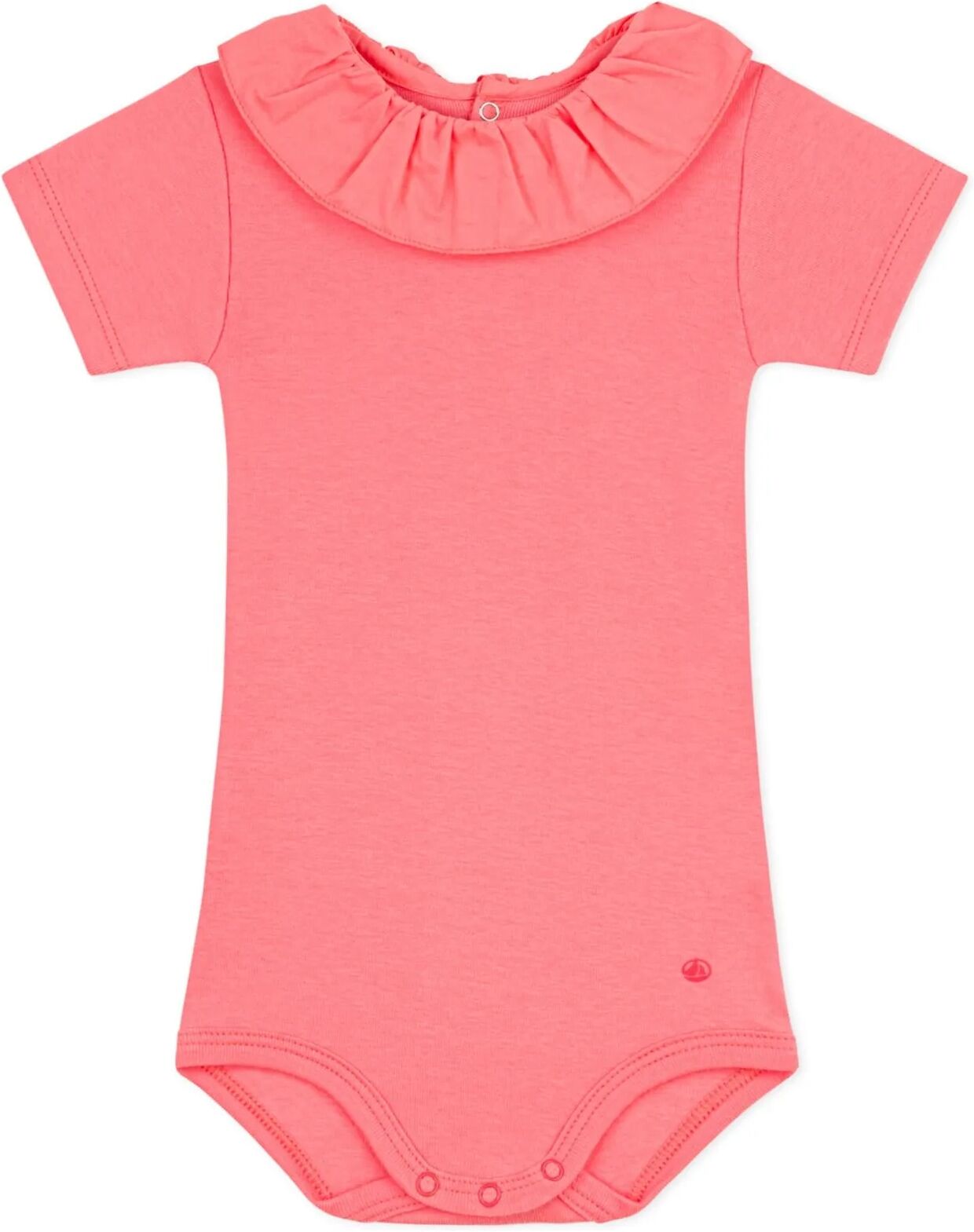 Petit Bateau Body Collerette Coton Bio Corail 6 mois