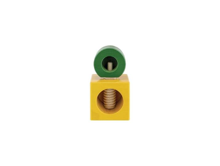 Alessi - Casse-noix Twergi - Jaune - Hêtre massif laqué - Designer Ettore Sottsass