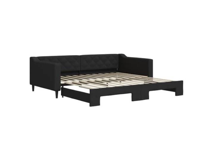 vidaXL Tagesbett Ausziehbar Schwarz 100x200 cm Stoff