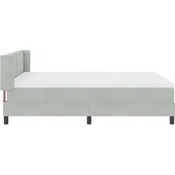 vidaXL Boxspringbett mit Kopfteil Hellgrau 200 x 140 cm Samt